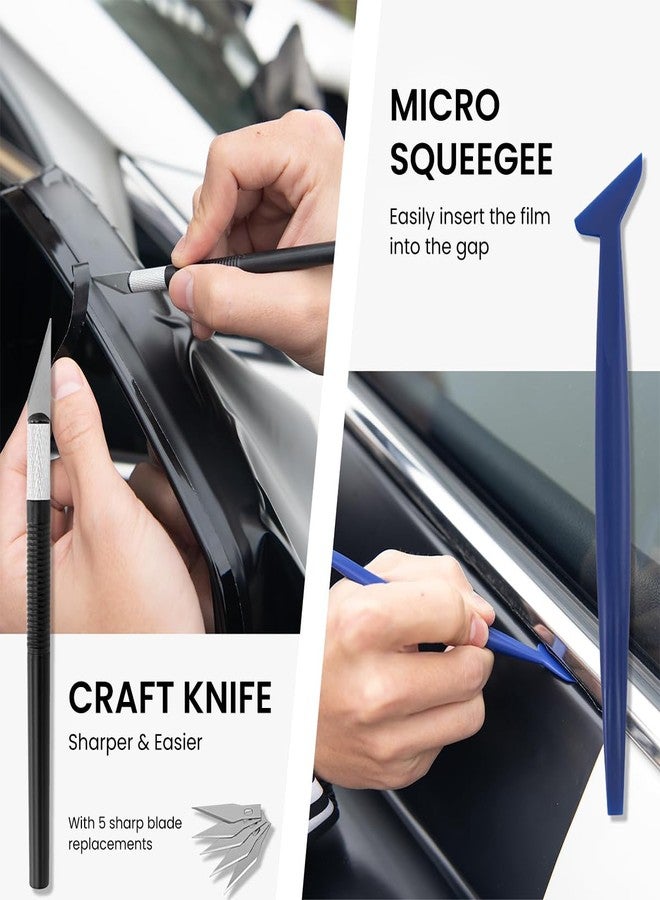 STHIRA® 8Pcs Car Window Tint Tool Kit Paint Protection Film Application Squeegee Tool Kit Car Window Tint Squeegee Tool Set Utility Cutter Protective Film Installing Tool for Car - Image 4